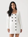 Matthew Bruch Women's Apron Double-Breasted Mini Dress