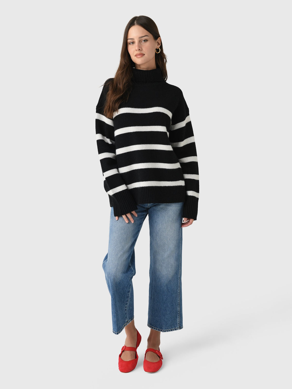 Alex Mill Women's Striped Nottinghill Turtleneck Sweater