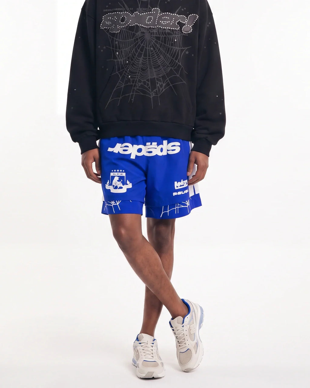 Sp5der Soccer Double Layer Shorts Blue