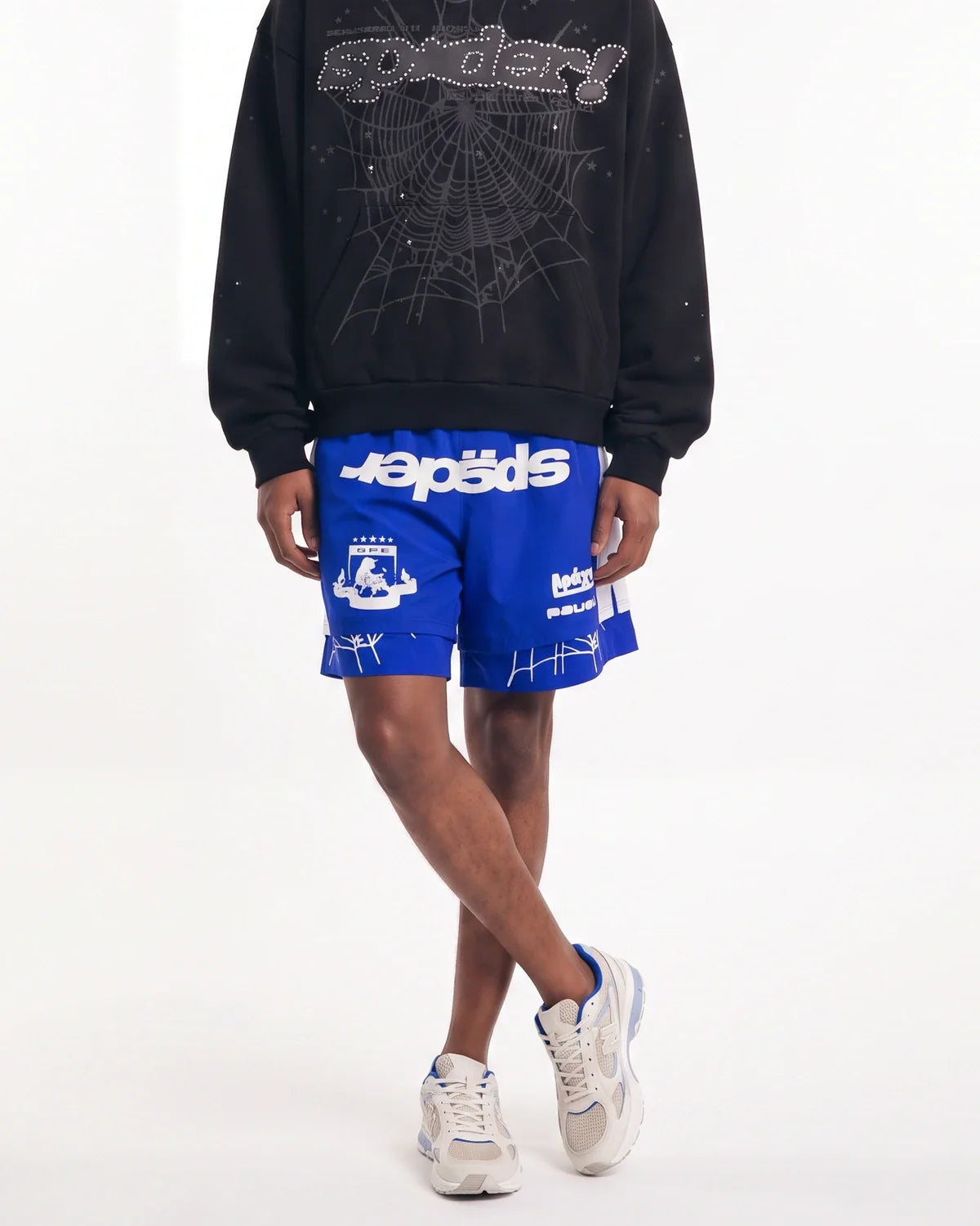Sp5der Soccer Double Layer Shorts Blue