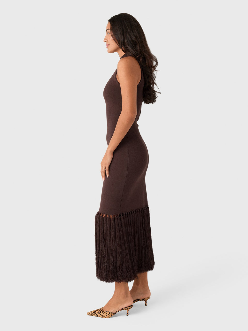 AJE Women's Sofina Knit Tassel Midi Dress