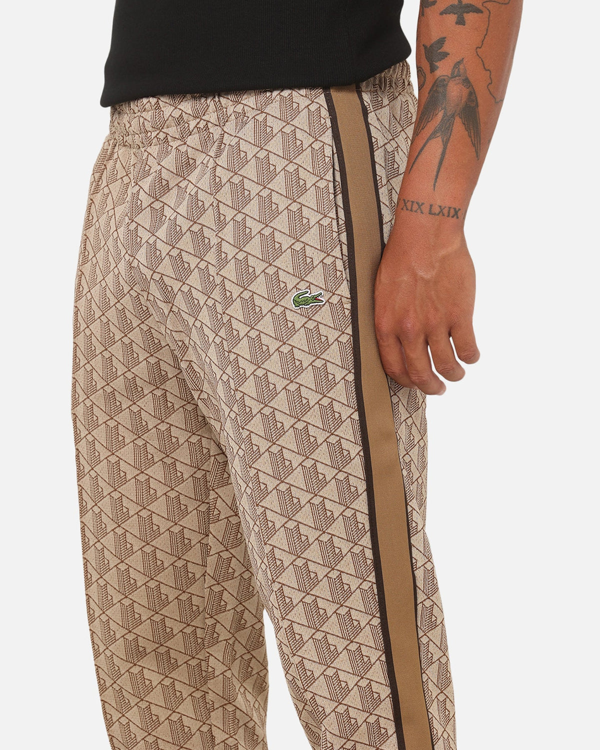 Lacoste Monogram Track Pants Croissant/Cookie