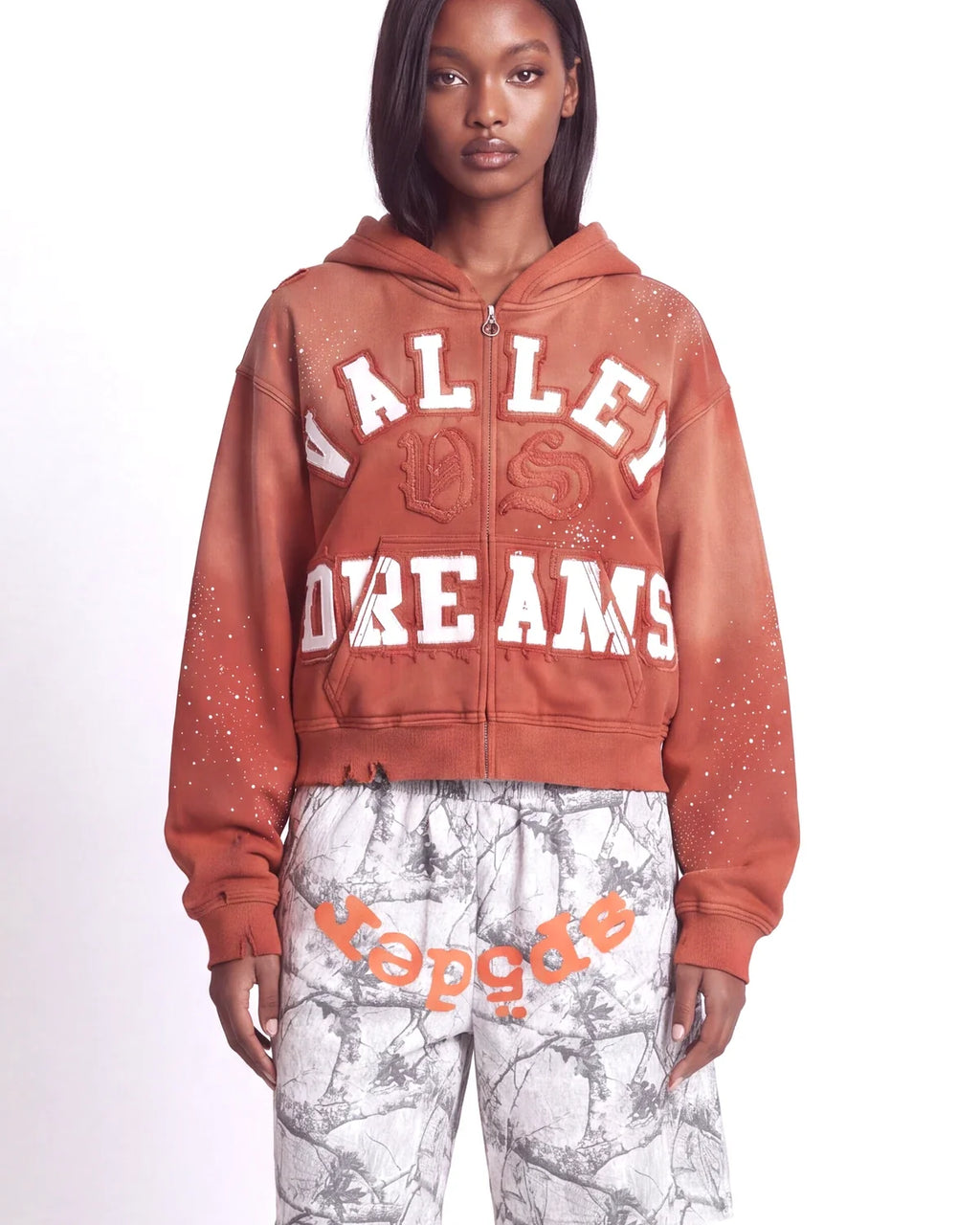 Vale Forever Classico Zip Up Hoodie Orange