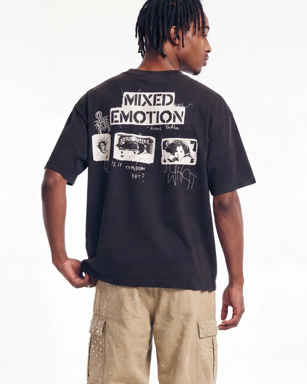 Mixed Emotions Stamped Tee Black