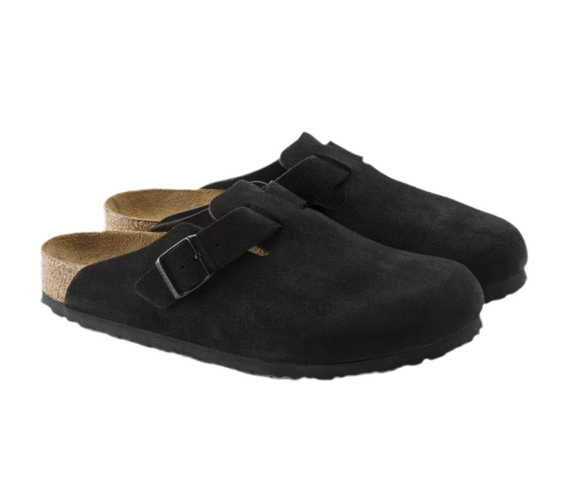 Birkenstock Boston Soft Footbed Suede (Black)