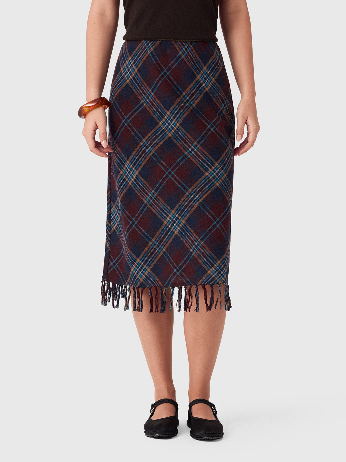 DÔEN Women's Elowette Knotted Fringe Skirt