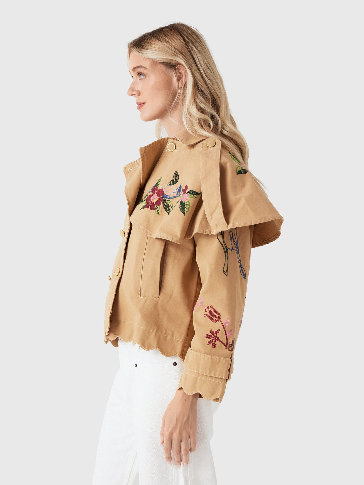 Farm Rio Women's Twill Mini Trench Coat