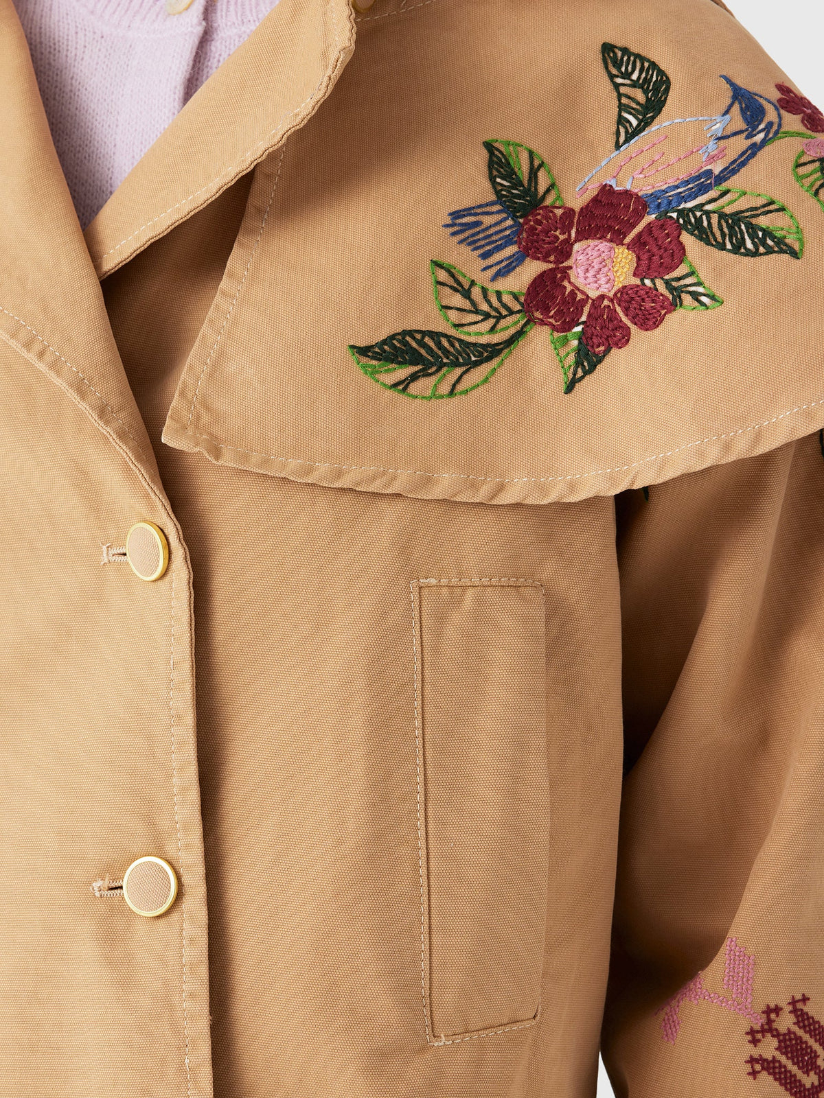 Farm Rio Women's Twill Mini Trench Coat