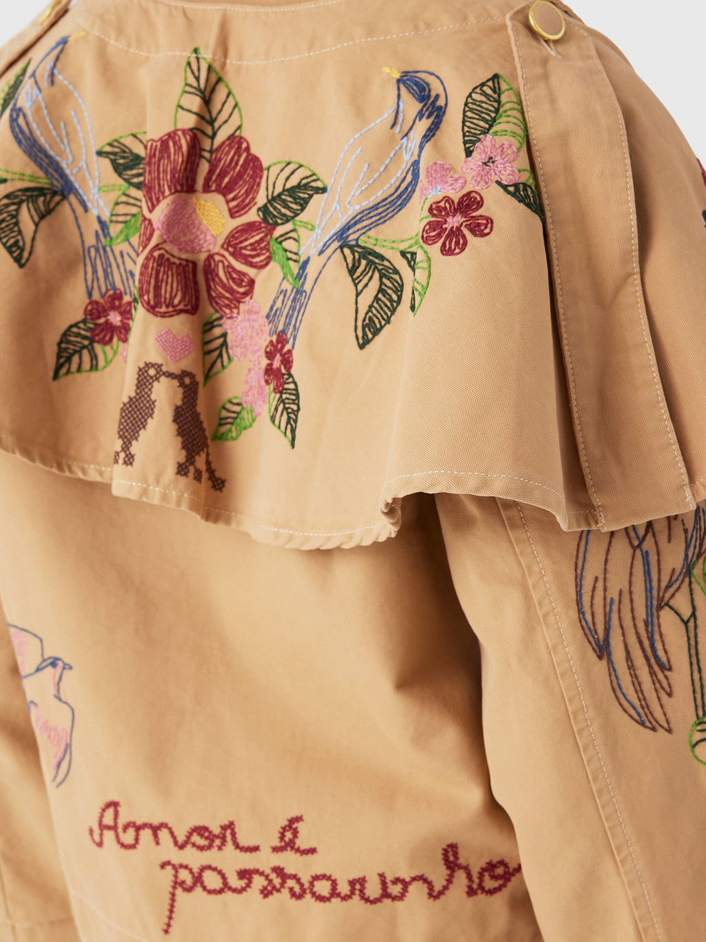 Farm Rio Women's Twill Mini Trench Coat