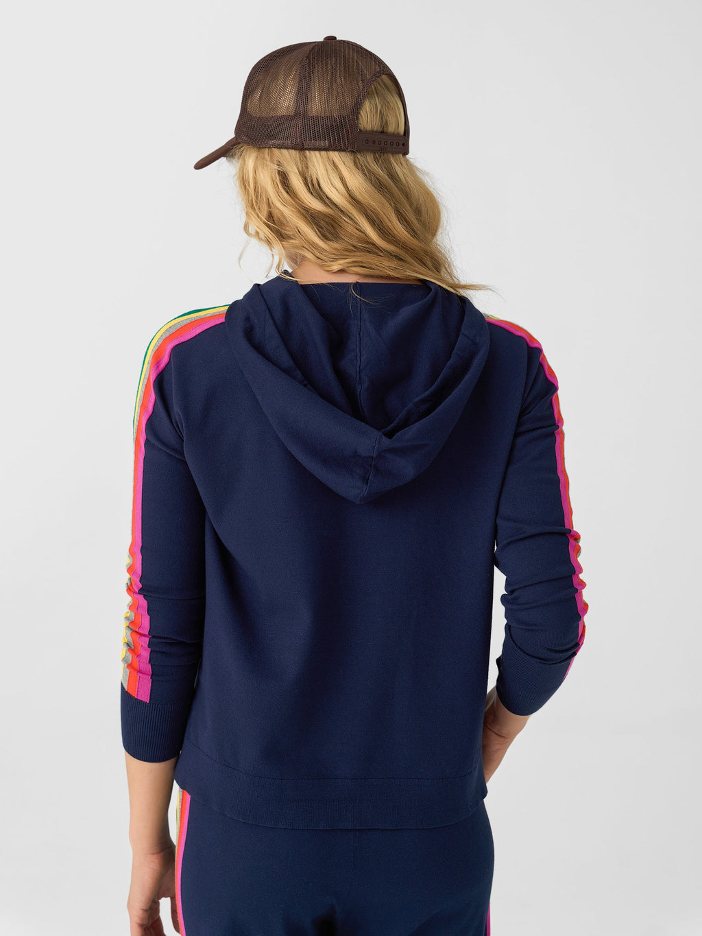 Eche Women's Solid Striped Hoodie