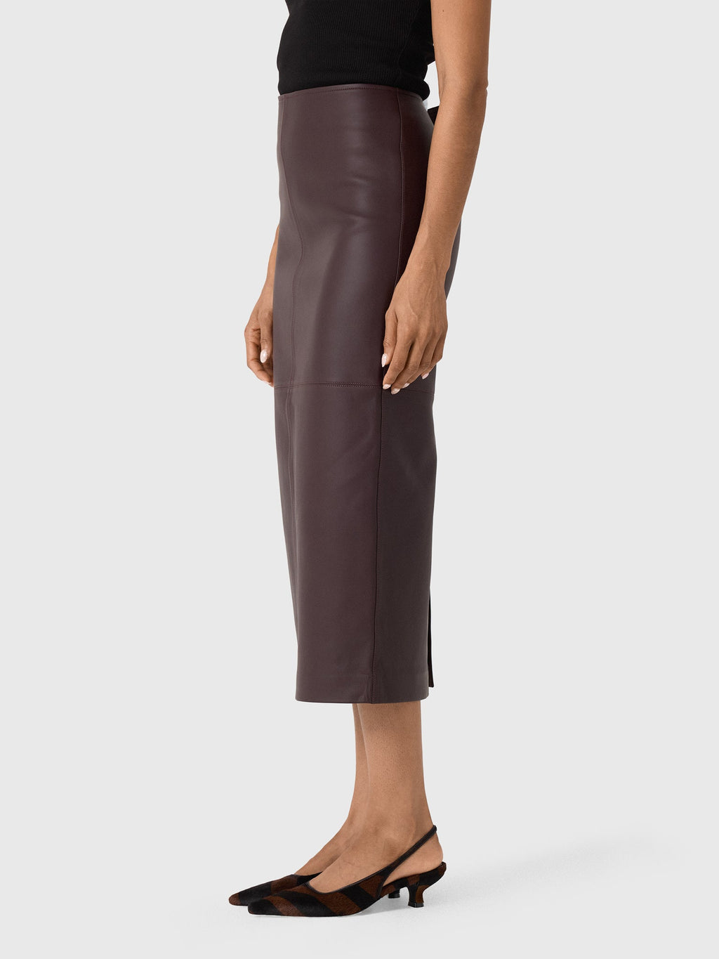 ALC Women's Marta Leather Midi Skirt