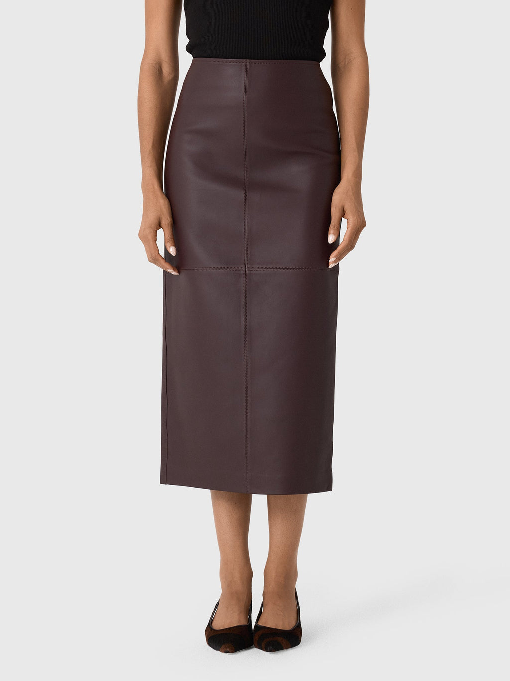 ALC Women's Marta Leather Midi Skirt