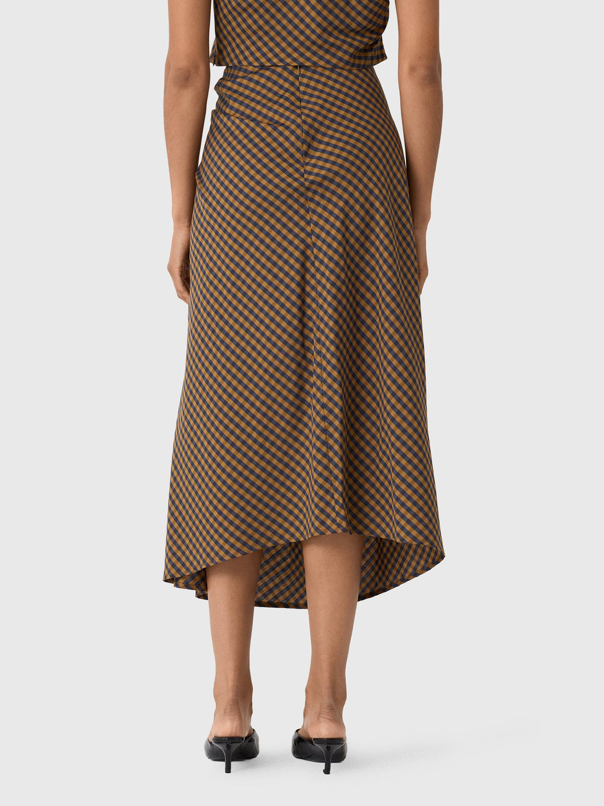 ALC Women's Jean Check Midi Skirt