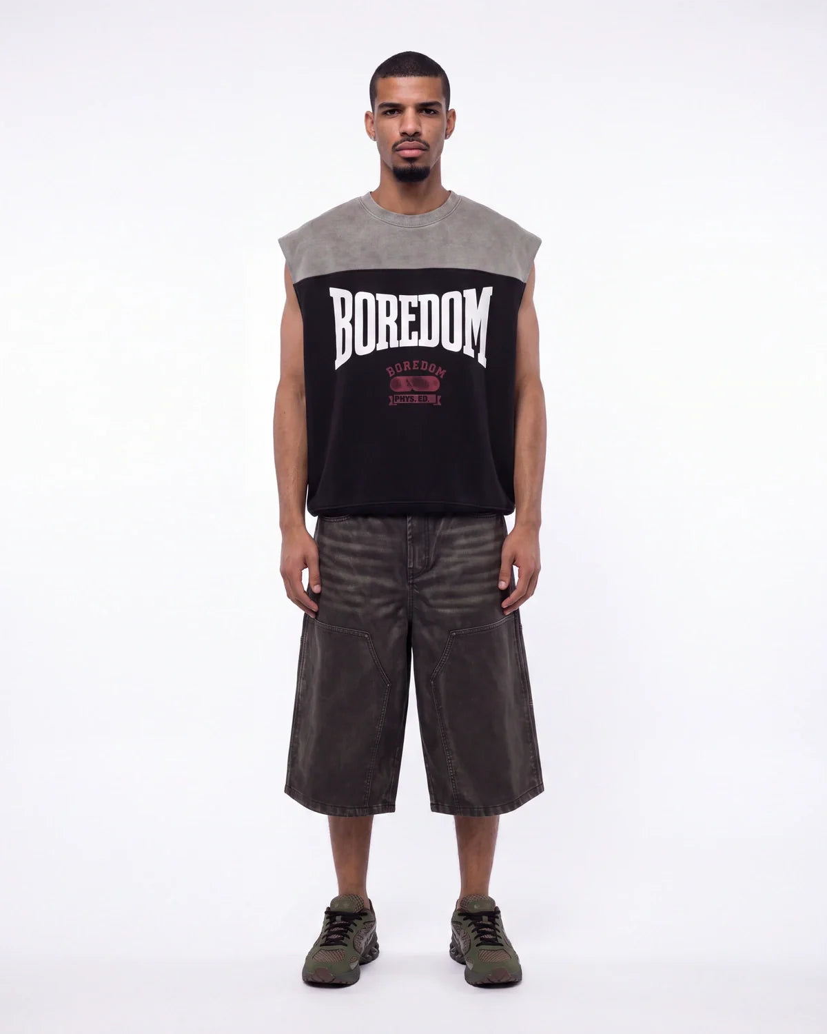 Boredom Kills Boxer Cut Off Tee Grey/Black