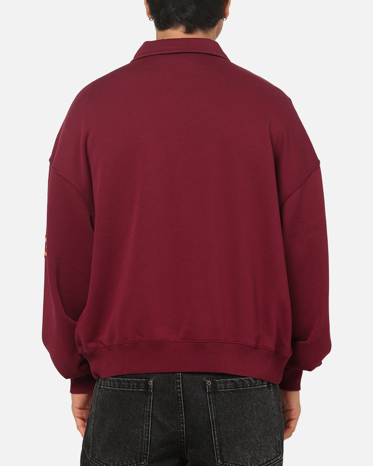 Mitchell & Ness Queensland Maroon Oversized Quarter Zip Crewneck Maroon