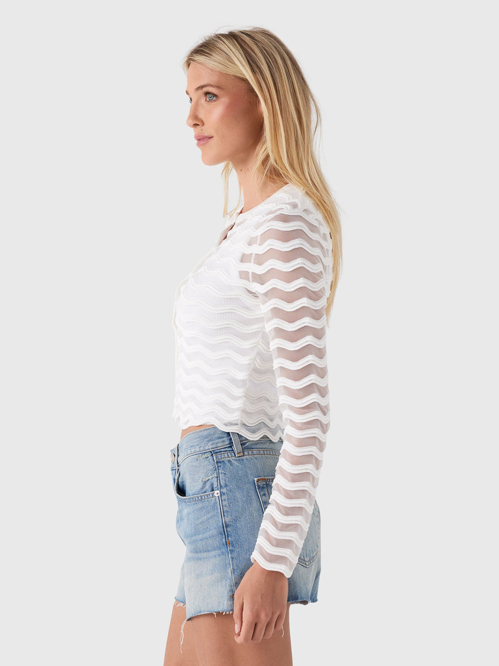 Simkhai Women's Maxime Wavy Knit Cardigan