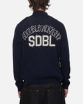 S Double Team Knit Quarter Zip Crewneck Navy