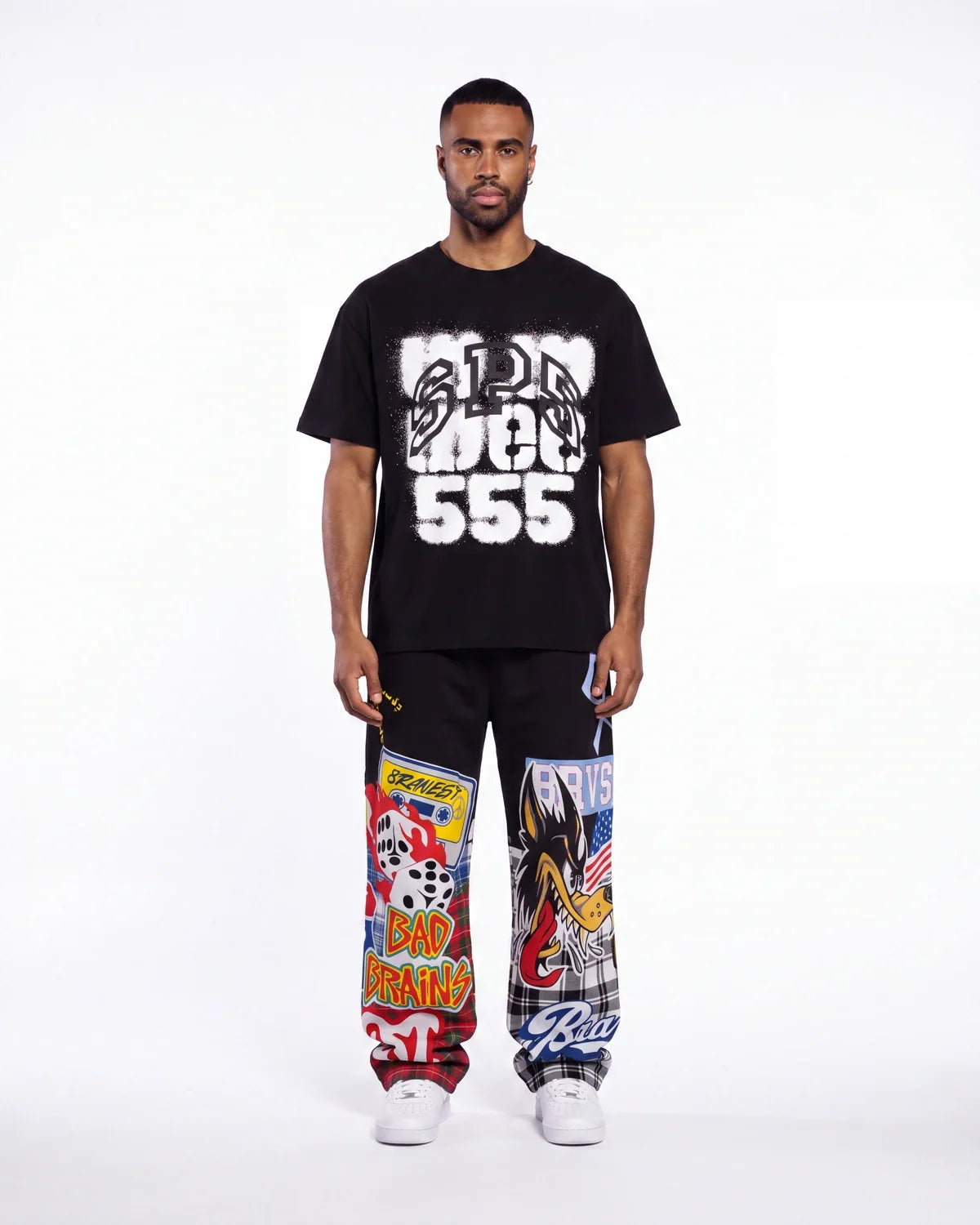 Bravest Studios Patchwork Baggy Sweatpants Black