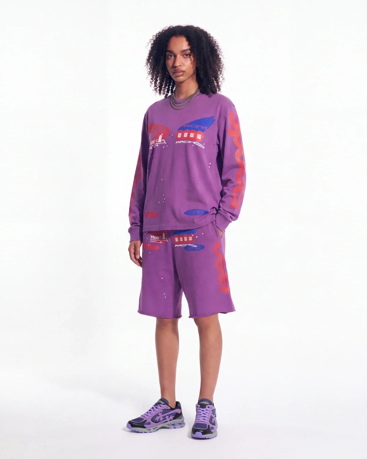 Sp5der Tire Tech Sweatshorts Fuchsia Pink