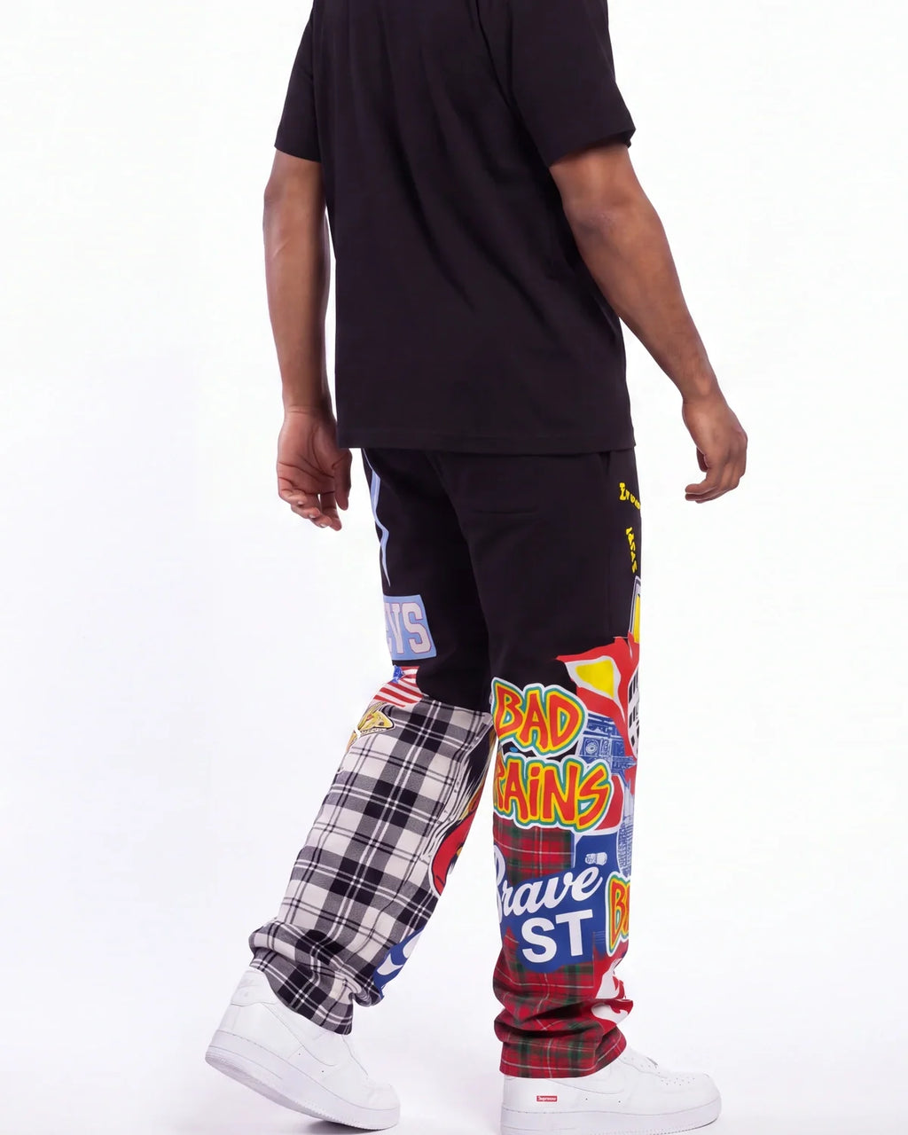 Bravest Studios Patchwork Baggy Sweatpants Black