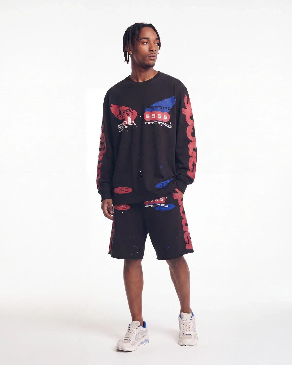 Sp5der Tire Tech Sweatshorts Black
