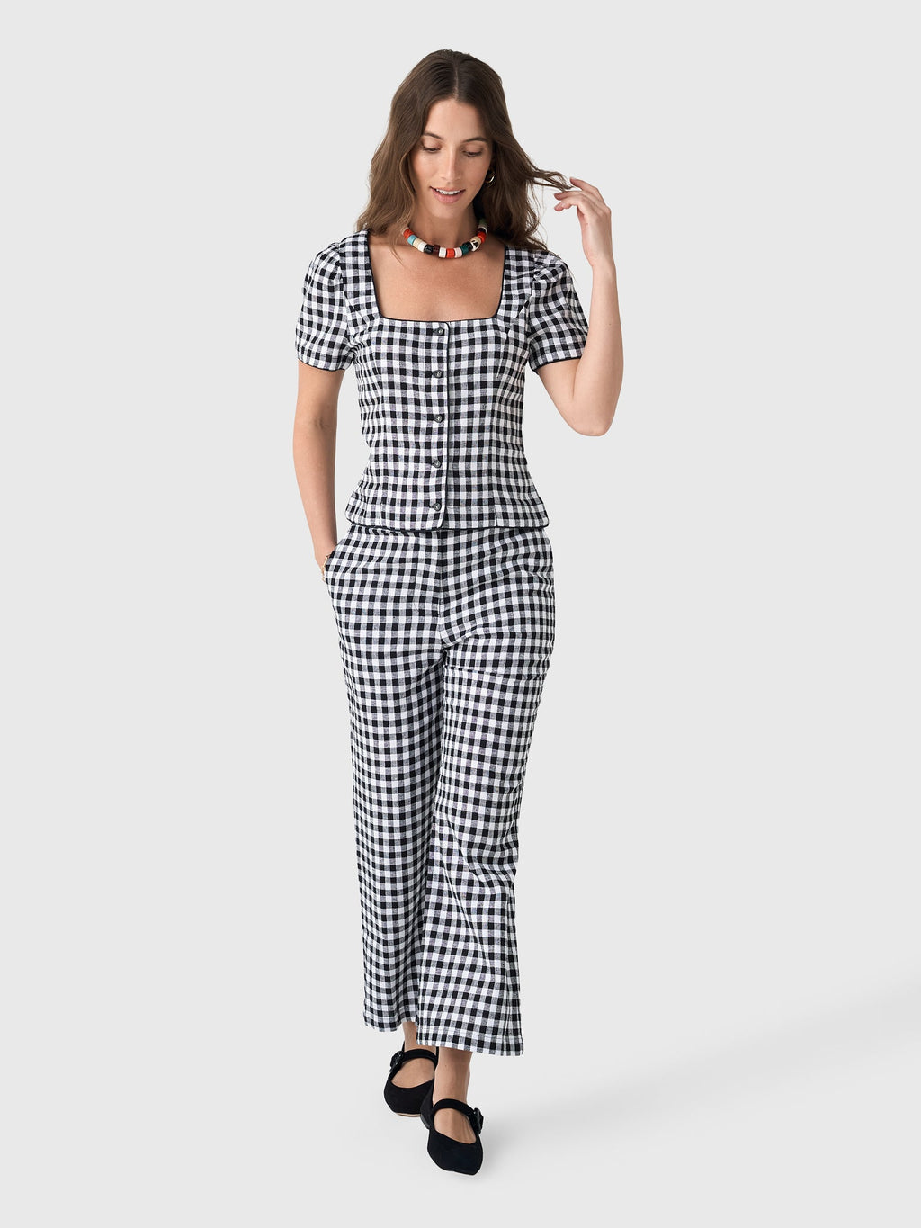 Ciao Lucia Women's Nadia Gingham Top