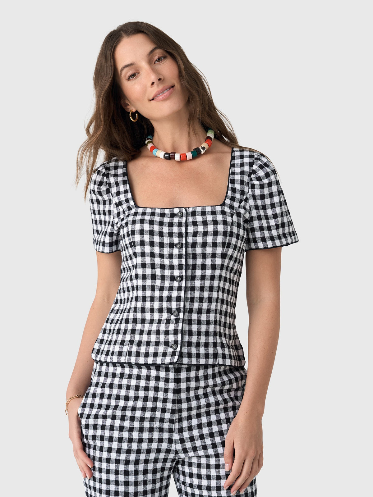 Ciao Lucia Women's Nadia Gingham Top