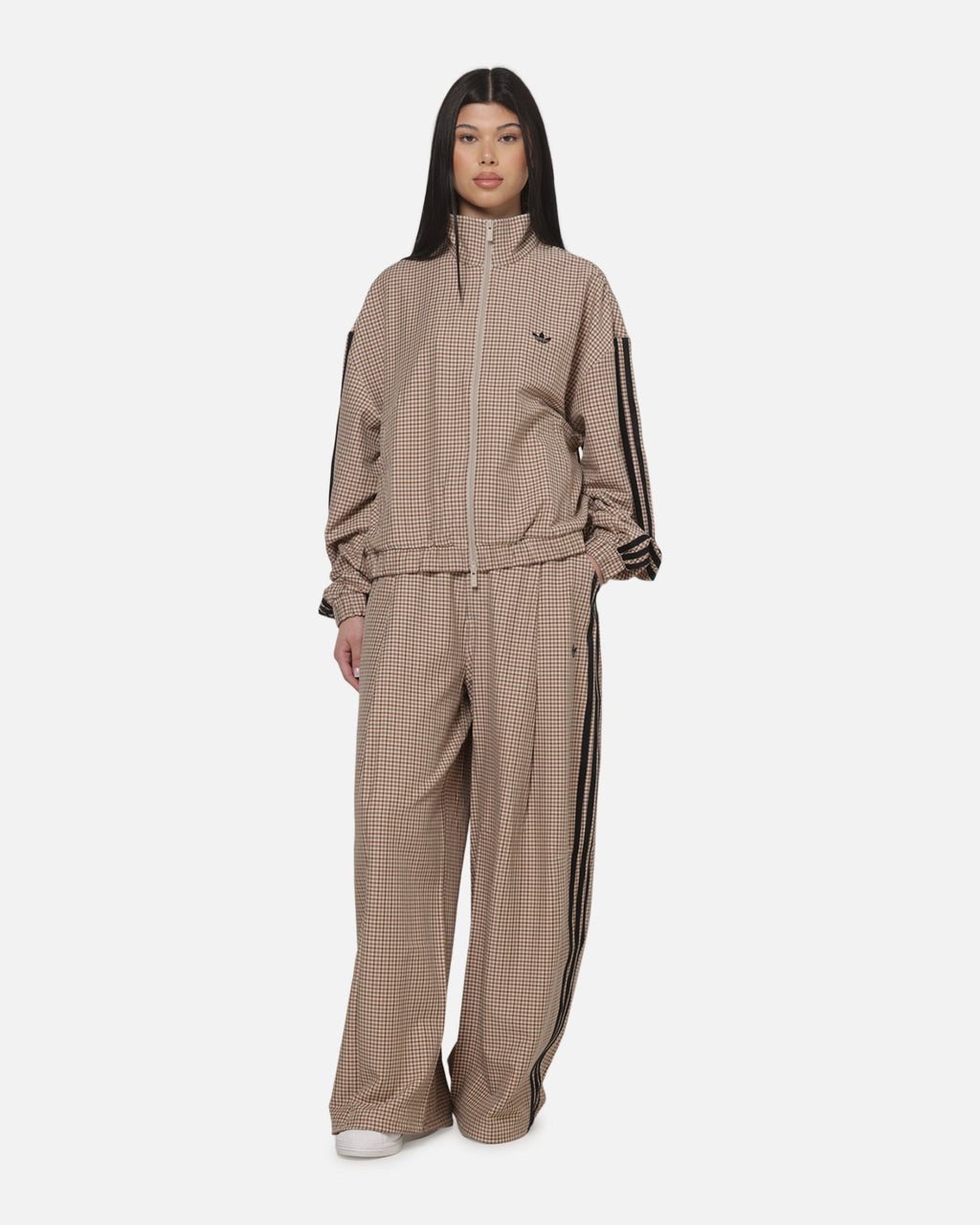 Adidas Women's Checks Trousers Beige