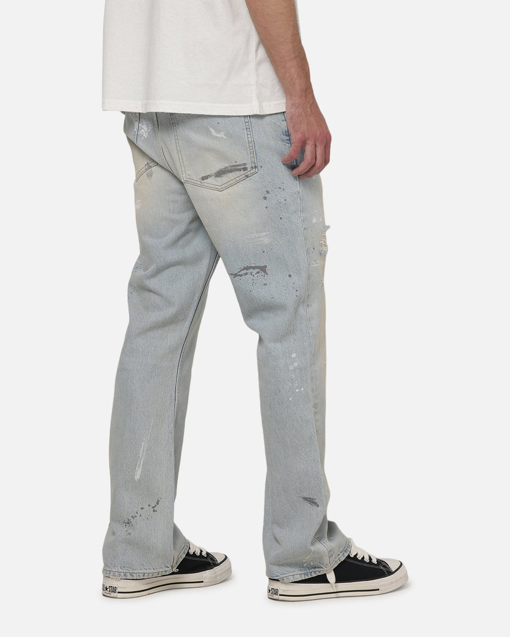 Represent Painted Denim Jeans Coastal Blue