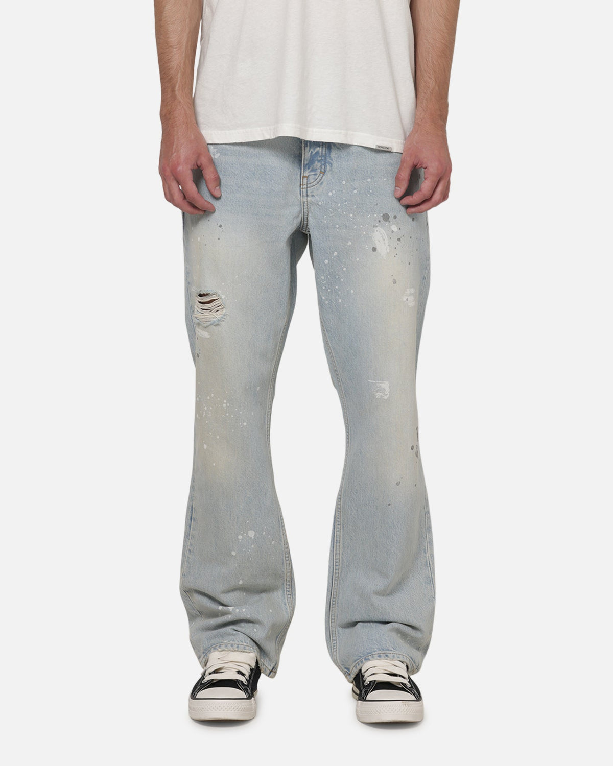 Represent Painted Denim Jeans Coastal Blue
