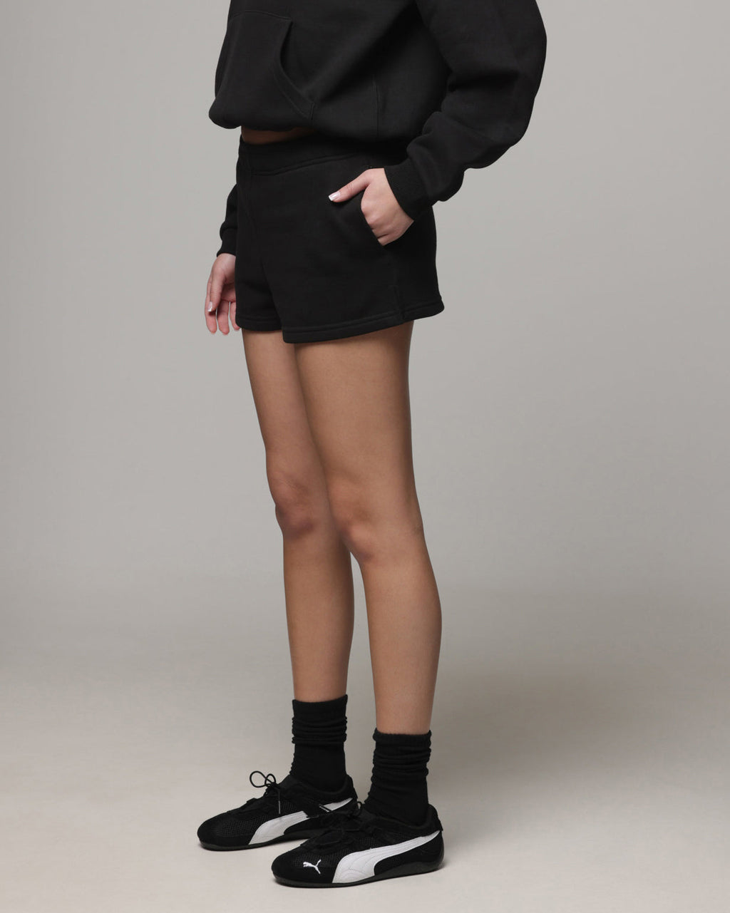 American Thrift Women's Fleece Shorts Black