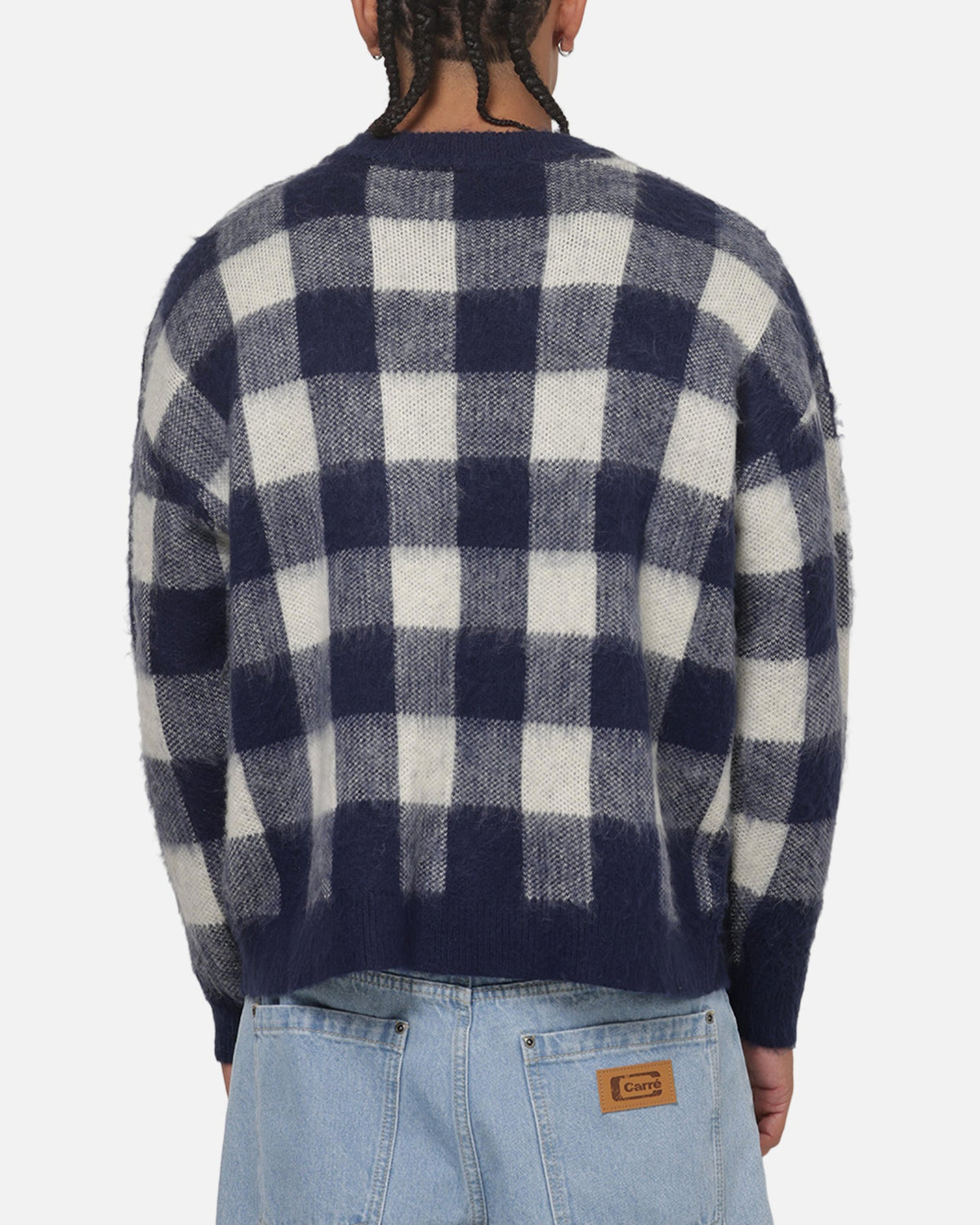 Carre Ombre Knitted Jumper Navy Plaid