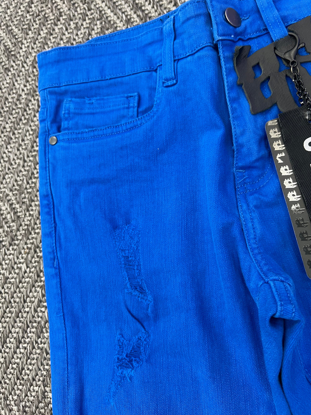 STYLO DENIM ROYAL BLUE STACKED FLARE