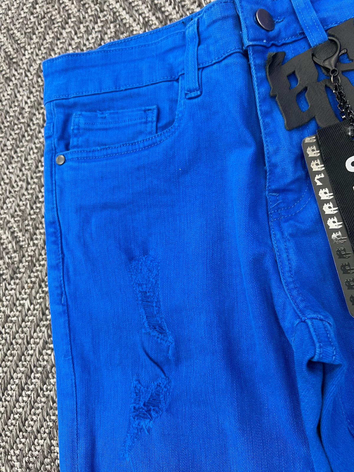 STYLO DENIM ROYAL BLUE STACKED FLARE