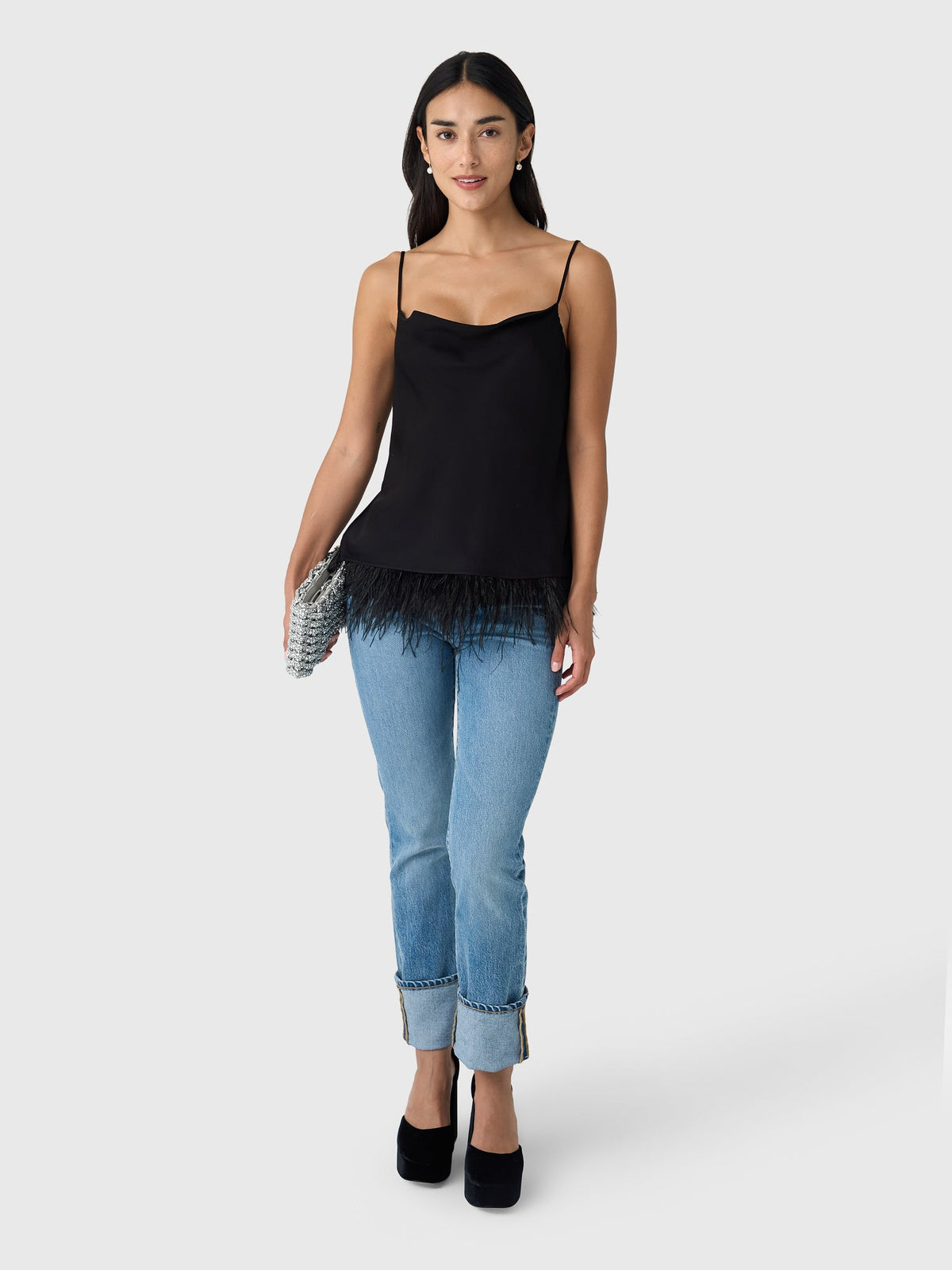 ALC Women's Eliza Feather Trimmed Camisole Top