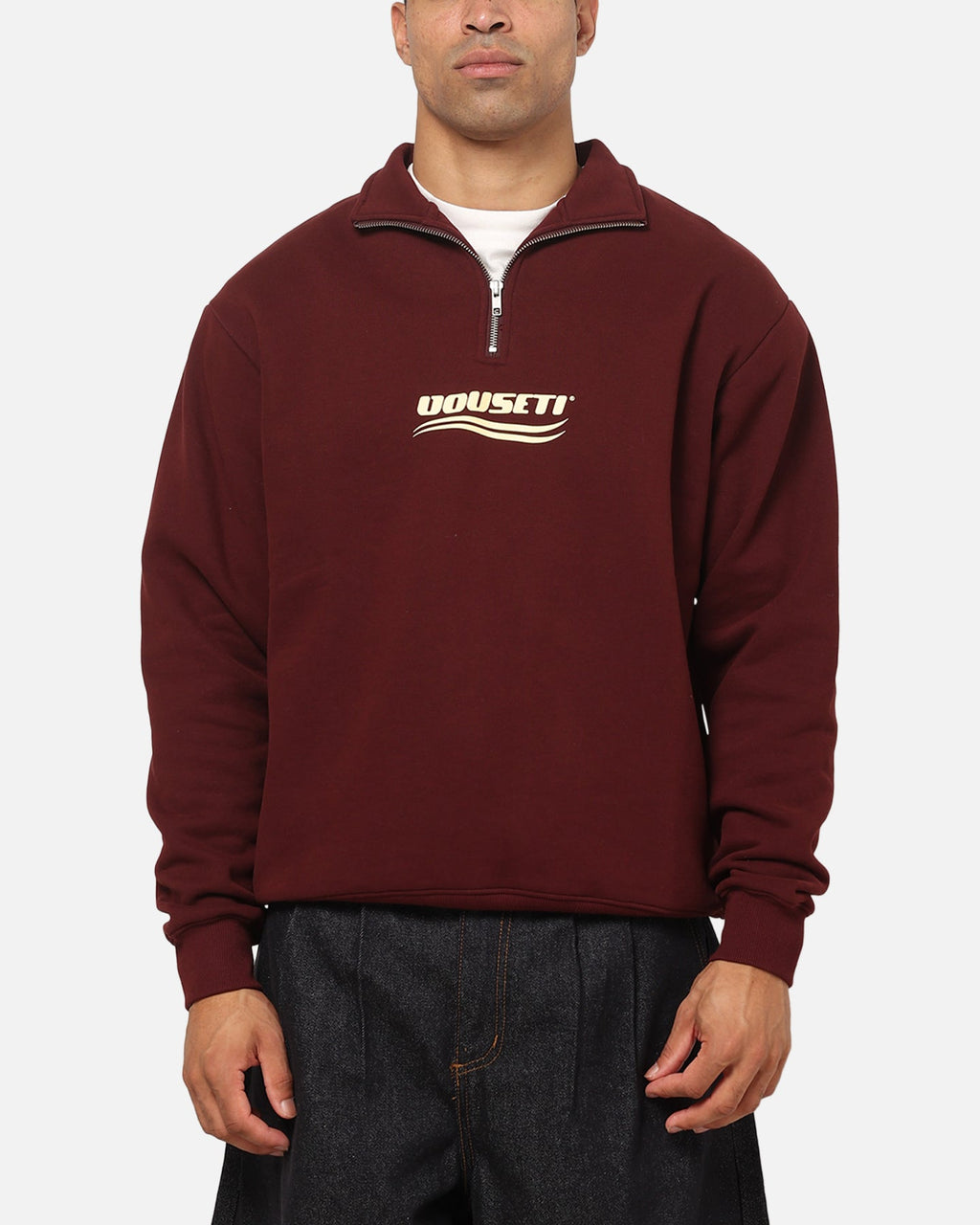 Vouseti Golf Wave Quarter Zip Crewneck Dark Plum
