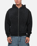 73Studio Marvel Spider-Man Battle Torn Zip Hoodie Washed Black