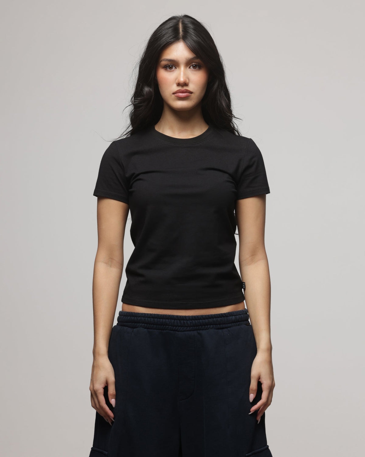 American Thrift Women's Shrunken T-Shirt Black