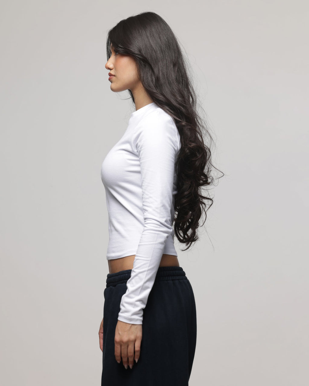 American Thrift Women's Fitted Long Sleeve T-Shirt White