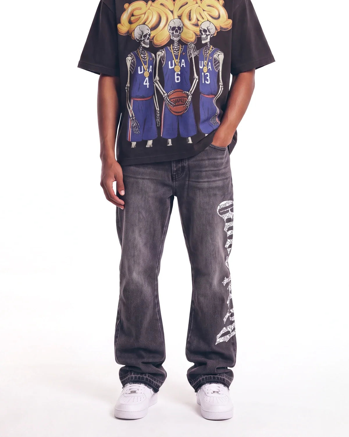 Godspeed OG Logo Flared Denim Grey Wash