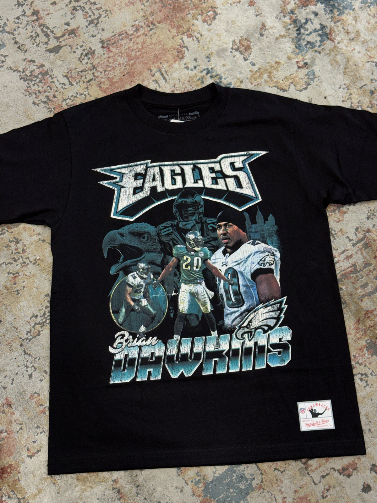 MITCHELL & NESS NFL TEE EAGLES BRIAN DAWKINS BLACK