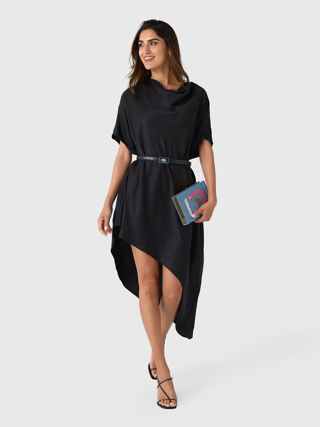 Simkhai Women's Sadia Satin Mini Cape Dress