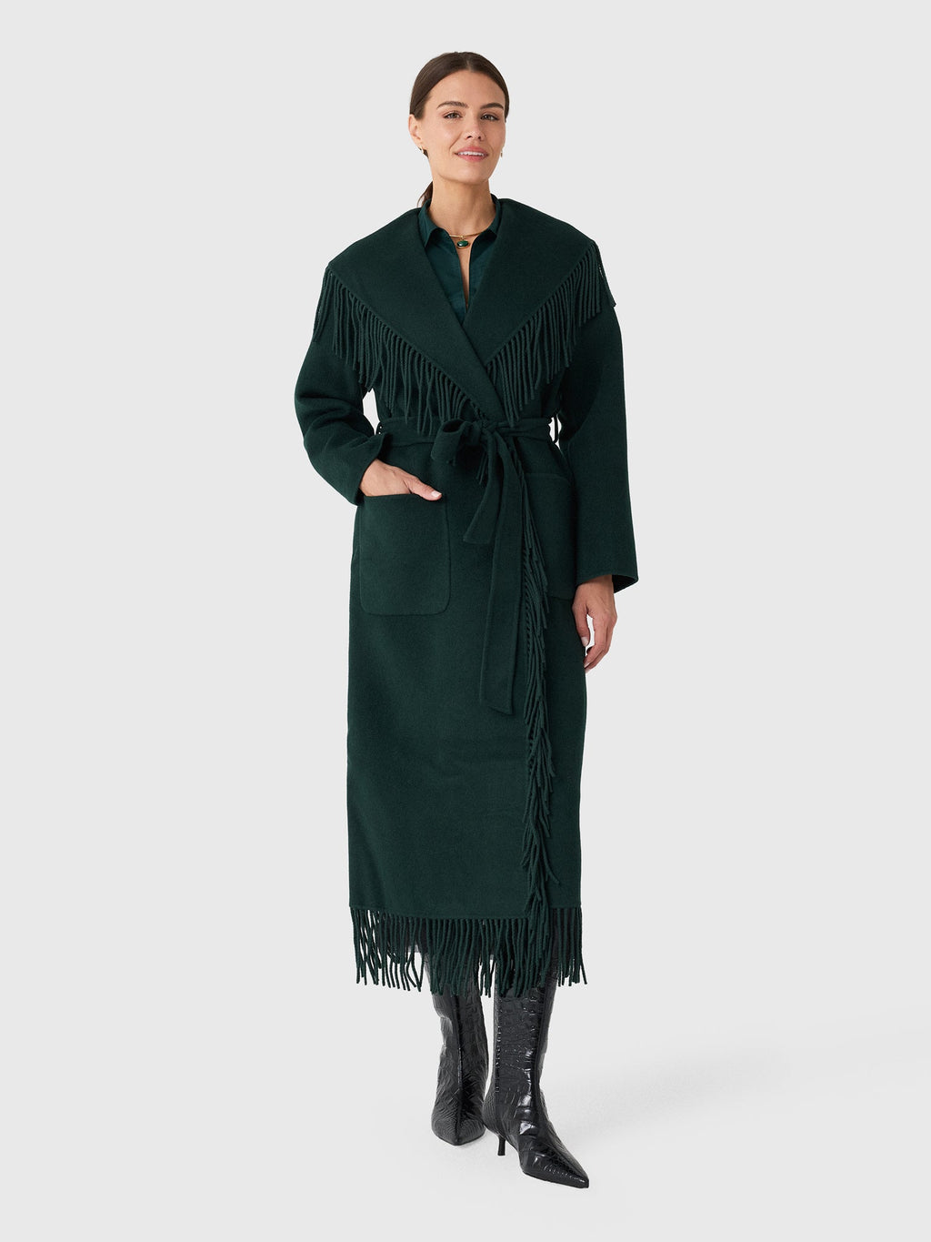 Simkhai Women's Carrie Fringe Robe Coat