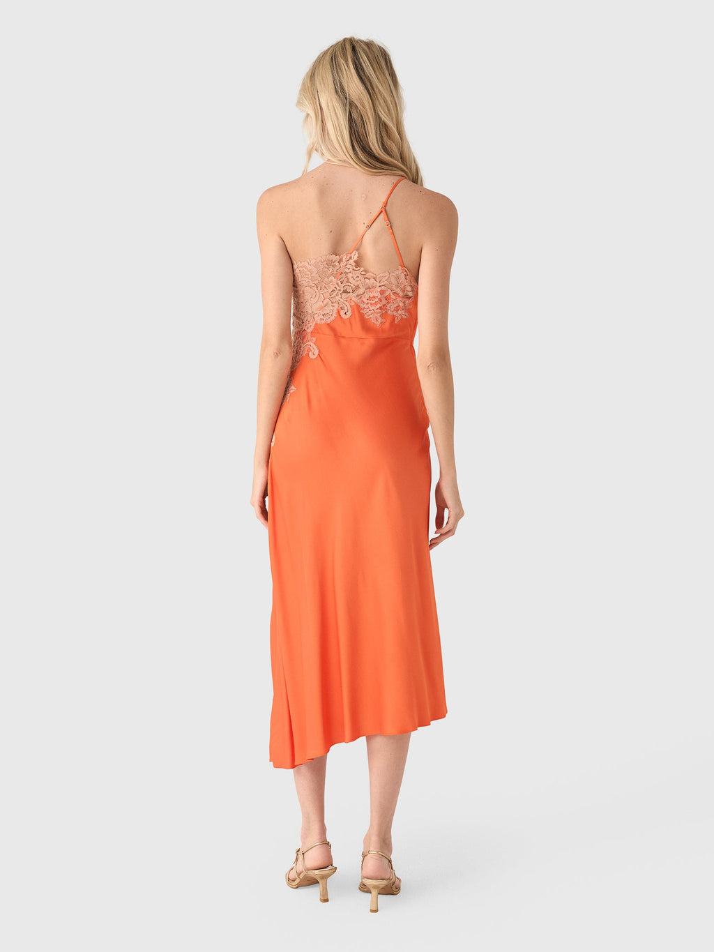 ALC Women's Lou Satin & Lace Midi Dress