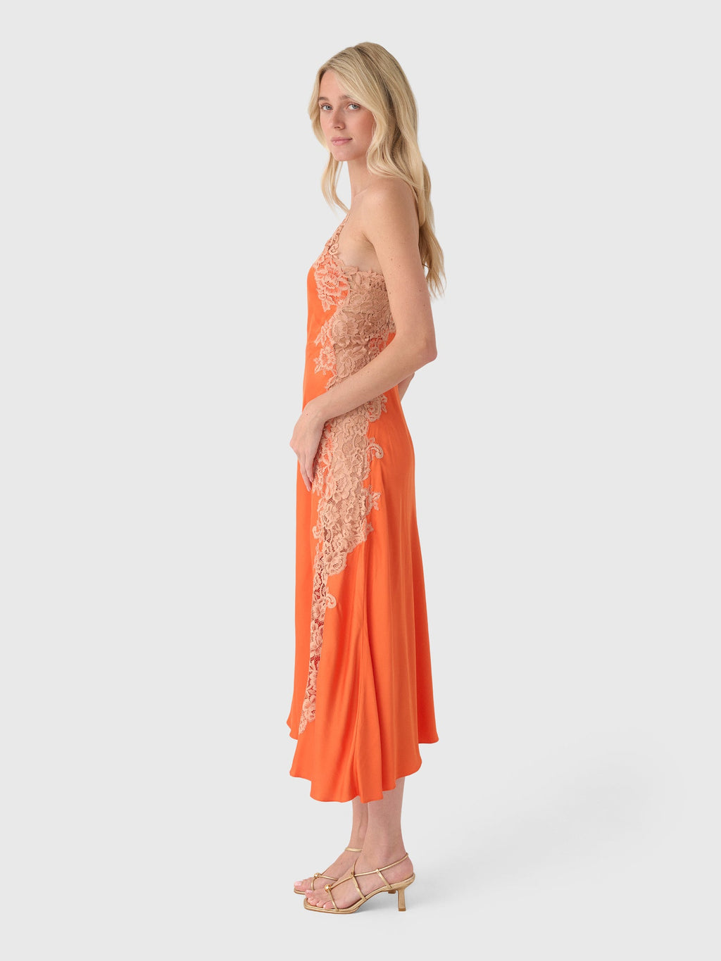 ALC Women's Lou Satin & Lace Midi Dress