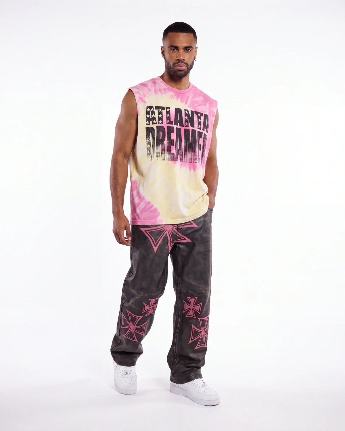 Vale Forever Croxxx Leather Pants Bubblegum Black/Pink