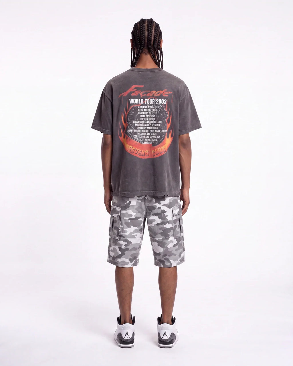 Triple Sevens Leather Camo Shorts Grey