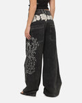 Ed Hardy Women's Distressed Logo Jeans Black