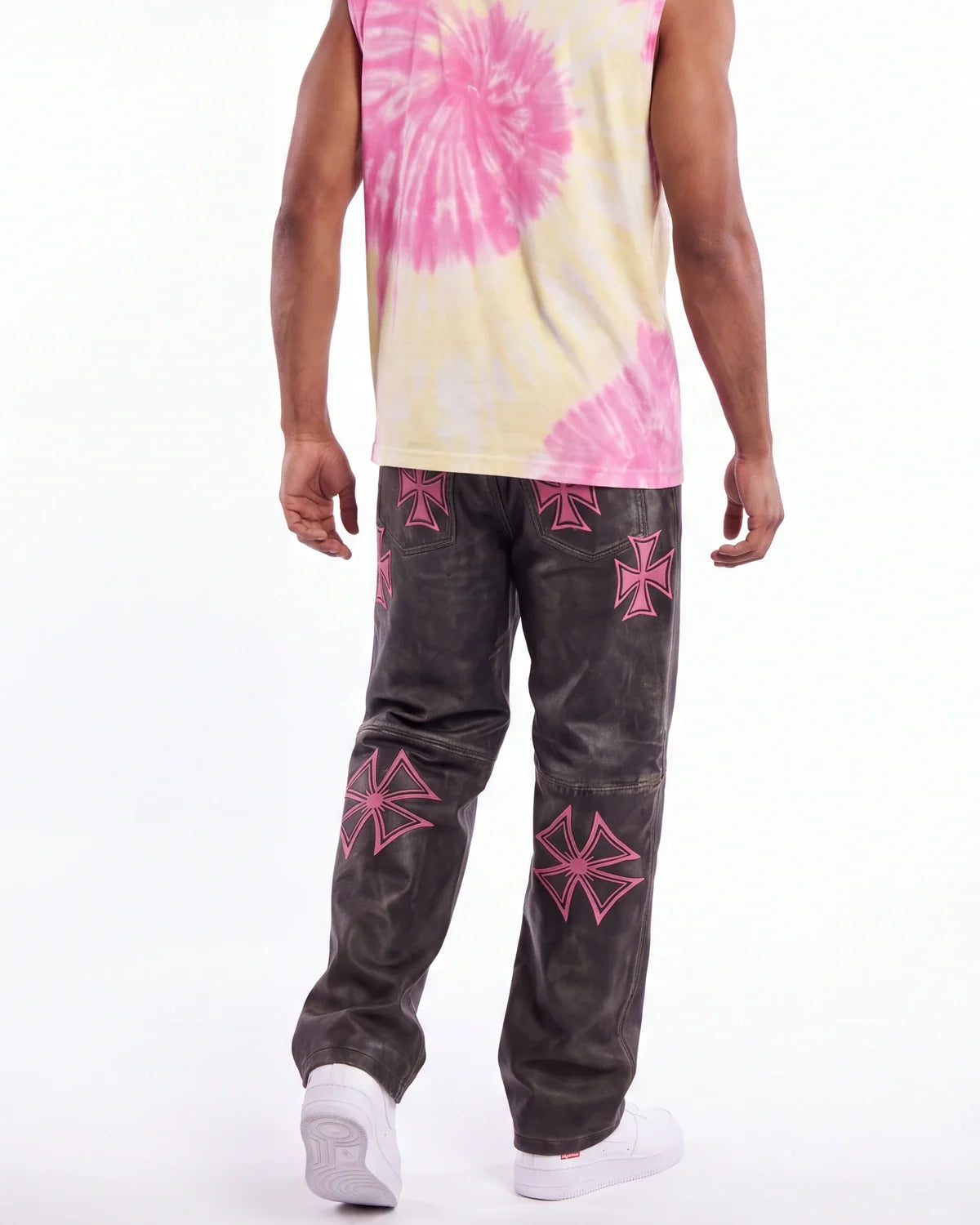 Vale Forever Croxxx Leather Pants Bubblegum Black/Pink