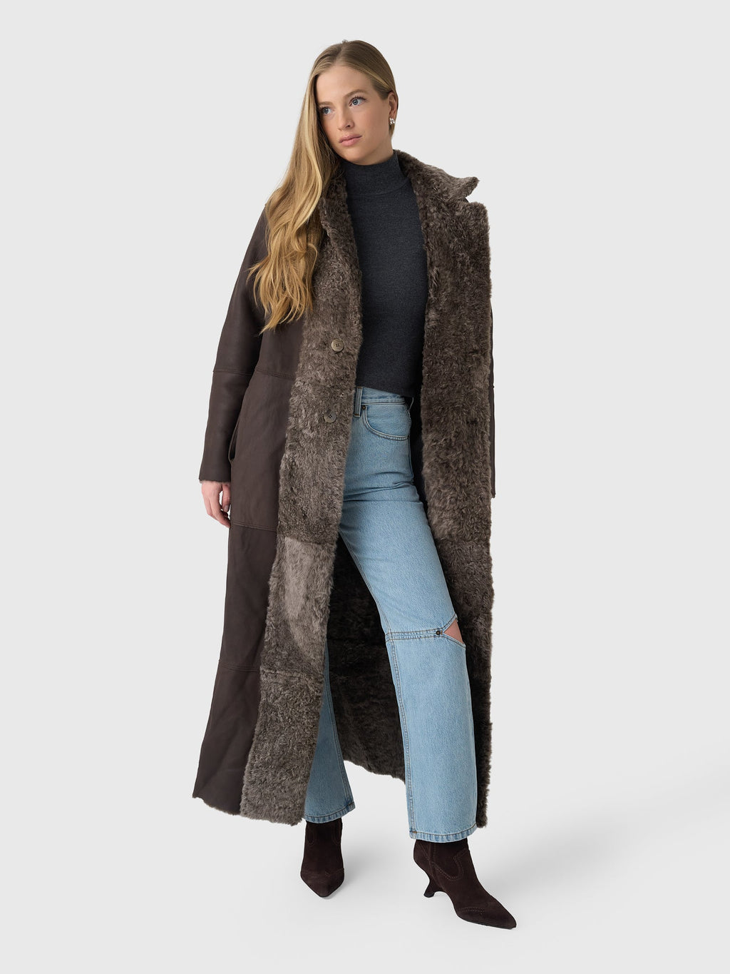 Frauenschuh Women's Johanna Long Lambskin Coat